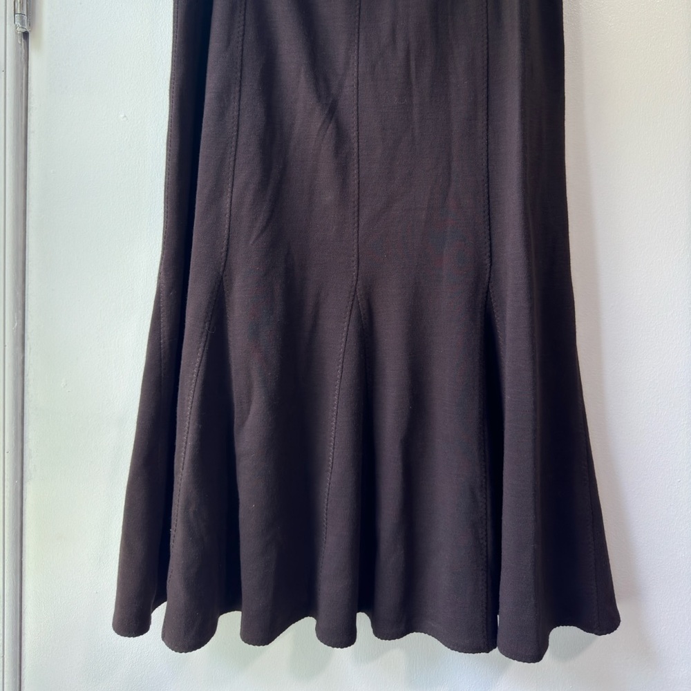 Vintage Eileen Fisher Wool Blend Tulip Skirt Chocolate Brown Size PL - Picture 6 of 13